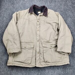 Vintage Saddle King By Key Jacket Mens XL Tan Canvas Barn‎ Chore Coat Ranchwear